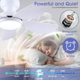 thumbnail image 3 of PHORUS 36'' Smart Ceiling Fan with Lights, Modern Flush Mount Low Profile Ceiling Fan, APP & Remote Control, Dimmable 3CCT LED, Quiet 6-Speed Fan for Bedroom,White, 3 of 5