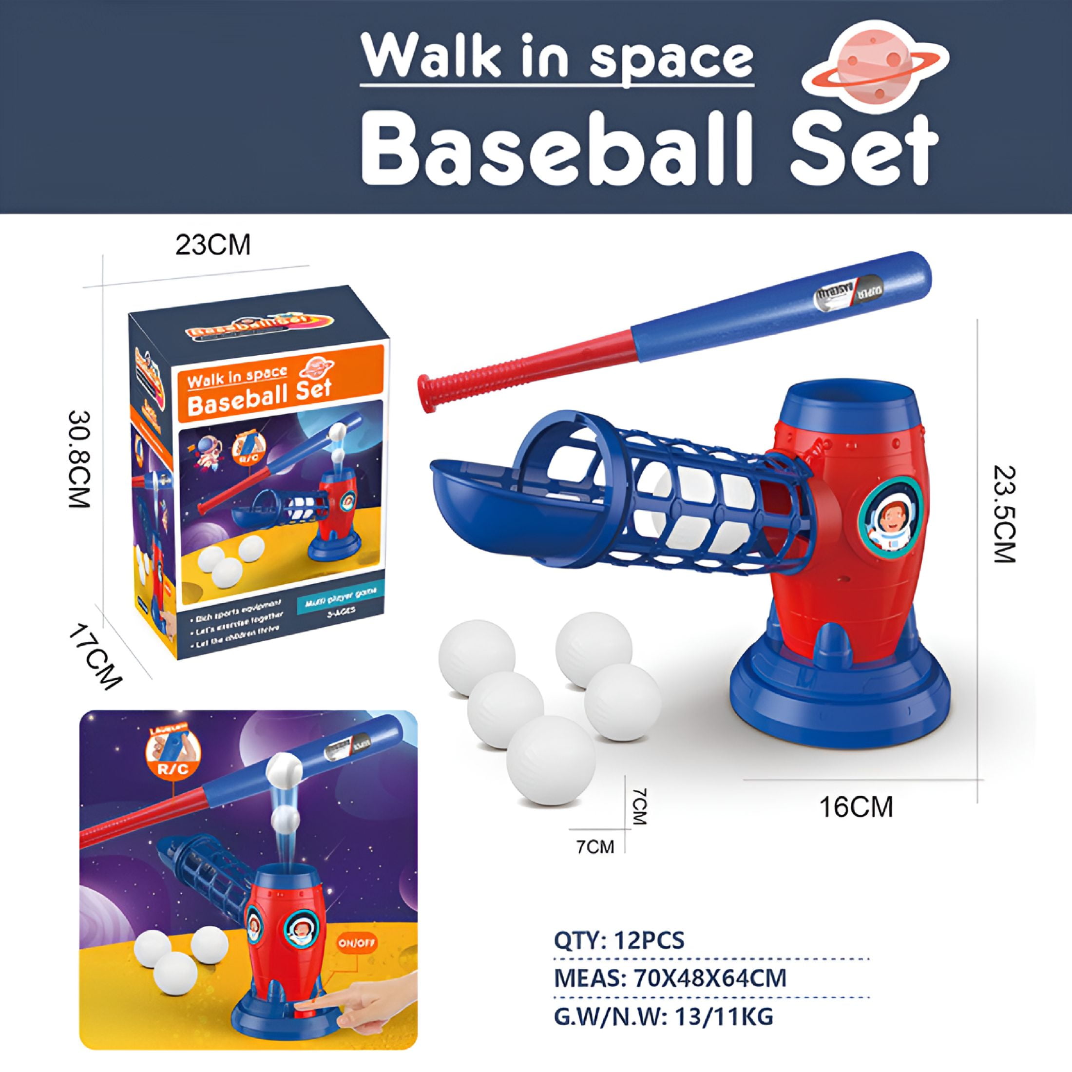 BESTSKY Youth Baseball Pitching | Automatic Pop-Up Trainer with Remote | Adjustable 3.9-4.3ft Height | Portable Batting Practice Set Includes 5 Balls
