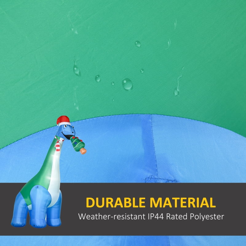 Alvantor Christmas Inflatable Dinosaur with Tree in Mouth, Blow-Up LED Yard Decoration 133.75"x39.25"x122" Blue