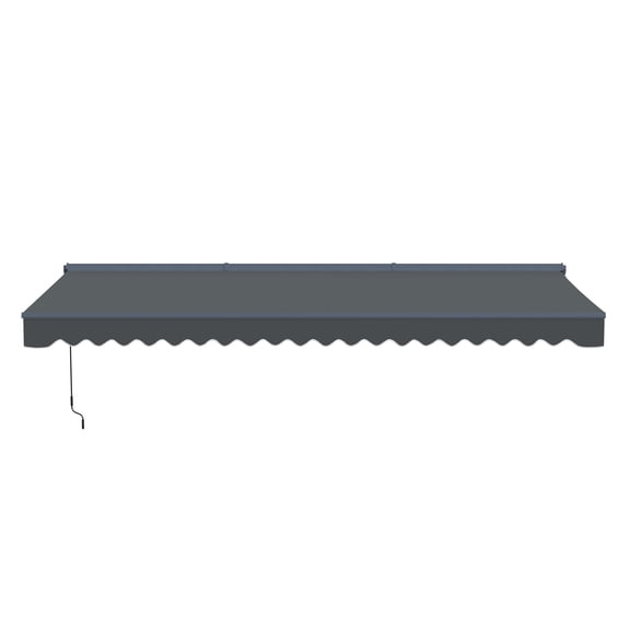 Semi-Cassette Motorized LED Luxury Patio Awning - 20 x 10 Ft - Silver Gray - Moroccan Collection