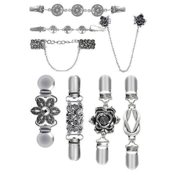 WINDLAND Women Cardigan Sweater Blouse Pin Shawl Brooch Clip Shirt Collar Retro Duck Clip