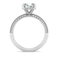 thumbnail image 3 of Ember Jewel 14K White Gold Plated Ring - 1.9 Ct Round Cut Moissanite Ring for Women - Solitaire Hidden Halo Engagement Ring with Accent Stones - Brilliant Engagement Wedding Jewelry, 3 of 3