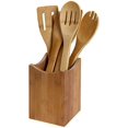 thumbnail image 1 of YBM HOME Bamboo Utensil Holder for Kitchen Cooking Tools, Cutlery, and Silverware 331, 1 of 2