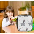thumbnail image 6 of Insulated Square Lunch Bag with Side Mesh Pocket Fashion Lunch Box Reusable Lunch Tote 10.5" x9.5" x3.5" Grey Cute Donkeys Pattern, 6 of 6