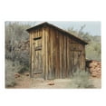 thumbnail image 1 of Outhouse Cutting Board, Old Wooden Shed in the Outback Country Side Olive Trees, Decorative Tempered Glass Cutting and Serving Board, Large Size, Dark Green Caramel, by Ambesonne, 1 of 1