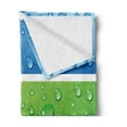 thumbnail image 2 of Modern Soft Flannel Fleece Throw Blanket, Water Drops on a Plastic Surface Like Summer Vibes Image Artwork Print, Cozy Plush for Indoor and Outdoor Use, 70" x 90", Red Fern Green Blue, by Ambesonne, 2 of 5