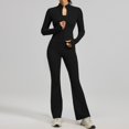 thumbnail image 2 of VISALY Women's 2 Piece Tracksuit Sets Long Sleeve Zipper Jacket with Athletic High Waist Flare Long Leggings Slim Fit Casual Sport Workout Outfit Athleisure Tracksuit Jogger Loungewear Set Black M, 2 of 9