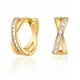 thumbnail image 1 of Aretes Xtellar Dorados Forma X Con Zirconias Cuadradas, 1 of 4
