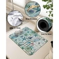 thumbnail image 5 of Seashells Green Dish Drying Mat for Kitchen Counter, Super Absorbent Quick Dry Coffee Bar Mat Pad Thin Diatomaceous Sink Mat Non Slip Dish Drainer Mat 23.5x15.5 Ocean Starfish Summer Beach Wood Grain, 5 of 6
