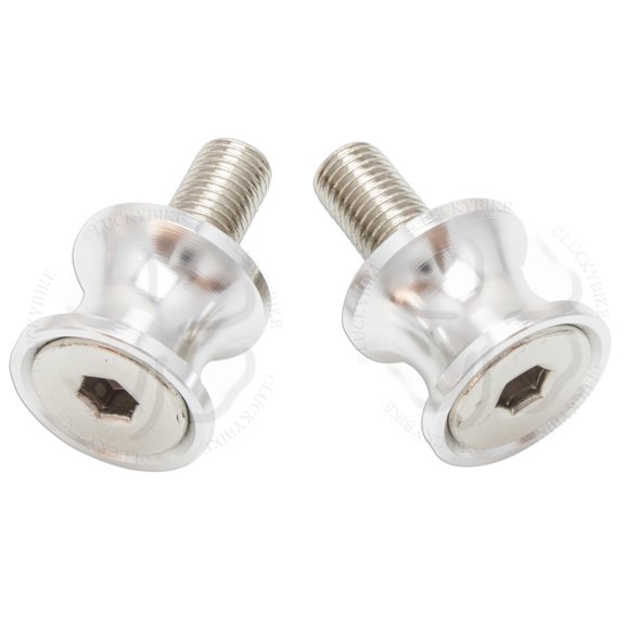 Silver Kawasaki Mini Swingarm Spools Sliders 10mm Bolt Ninja ZX 6R 9R 10R 14R RR