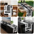 thumbnail image 6 of Black Grey Geometric Table Runner 72 Inches Long, Gray Abstract Striped Art Kitchen Coffee Dining Table Decoration for Home Party Birthday Wedding Home Decor 14x72 Inches, 6 of 8