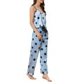 thumbnail image 4 of INSPIRE CHIC Women's Satin Pajama Sets Cami Top with Palazzo Pants 2 Pcs Silky Sleepwear Nightwear M Blue Dots, 4 of 5