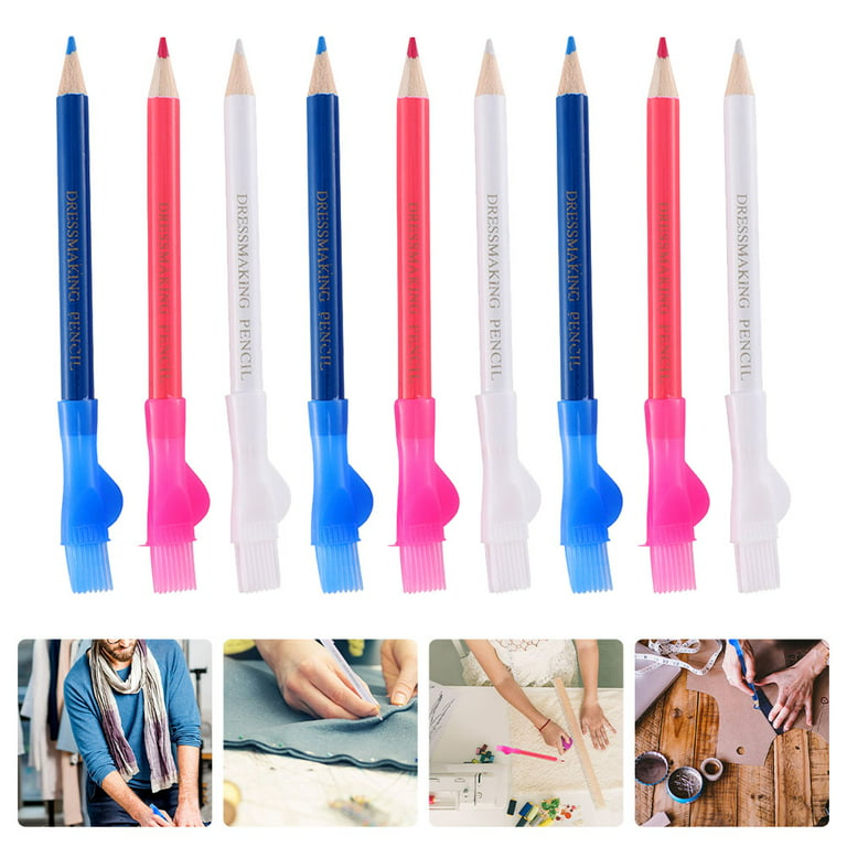 9pcs Fabric Markers Chalk Pencils DIY Sewing Tools for Sewing Dressmakers, Size: 12X1.5X1CM