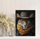 thumbnail image 2 of Qisvanset 12x16 Inch 2D Flat Framed Canvas Art, Western Leopard Cowboy Hat Wild West Country Home Wall Decor, 2 of 5
