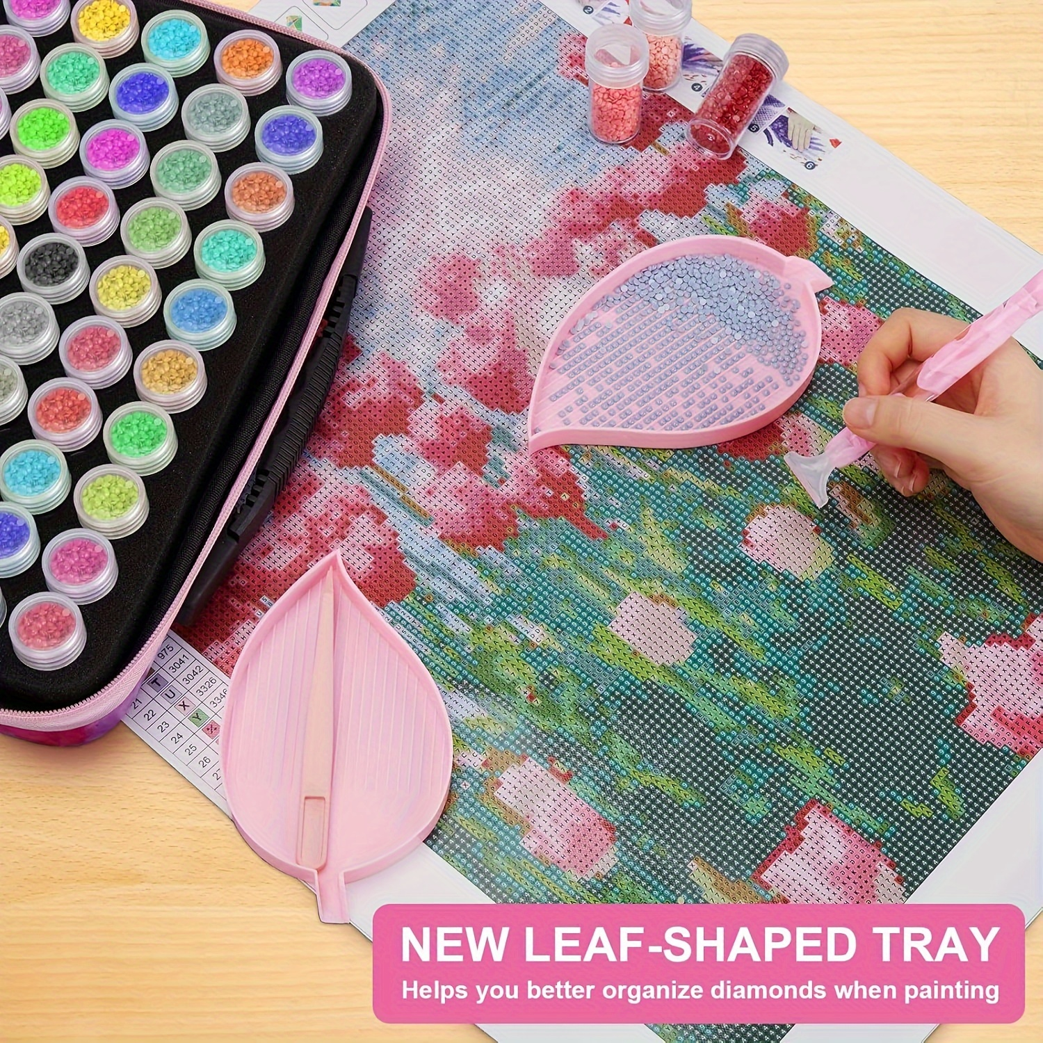 60 Slots Diamond Painting Accessories And Portable Diamond Painting Storage Box, Diamond Painting Storage Container Diamond Tool Set(Excluding Water Diamonds)