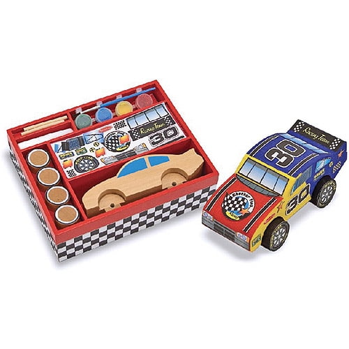 melissa and doug wooden race car set