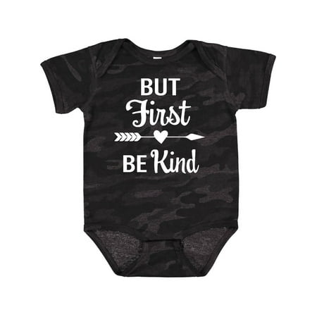 

Inktastic But First Be Kind with Heart Arrow in White Gift Baby Boy or Baby Girl Bodysuit