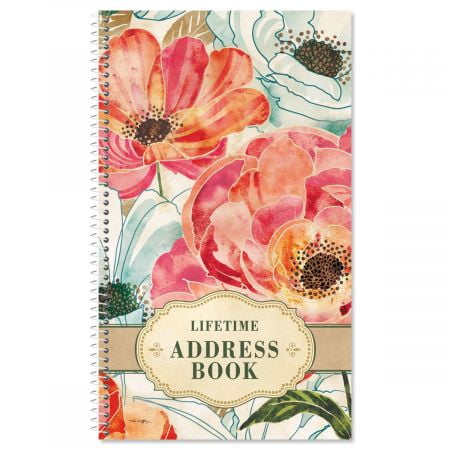 floral daydream lifetime address book 72 page soft cover telephone