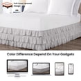 thumbnail image 4 of CCNY 18" Inch Drop Multi Ruffled Bed Skirt Twin XL Size 100% Microfiber Made Light Grey Color, 4 of 6