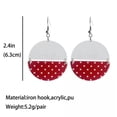 thumbnail image 3 of Half Round Point Plaid Leather and Acrylic Semicircle Geometric Women Earrings, 3 of 9