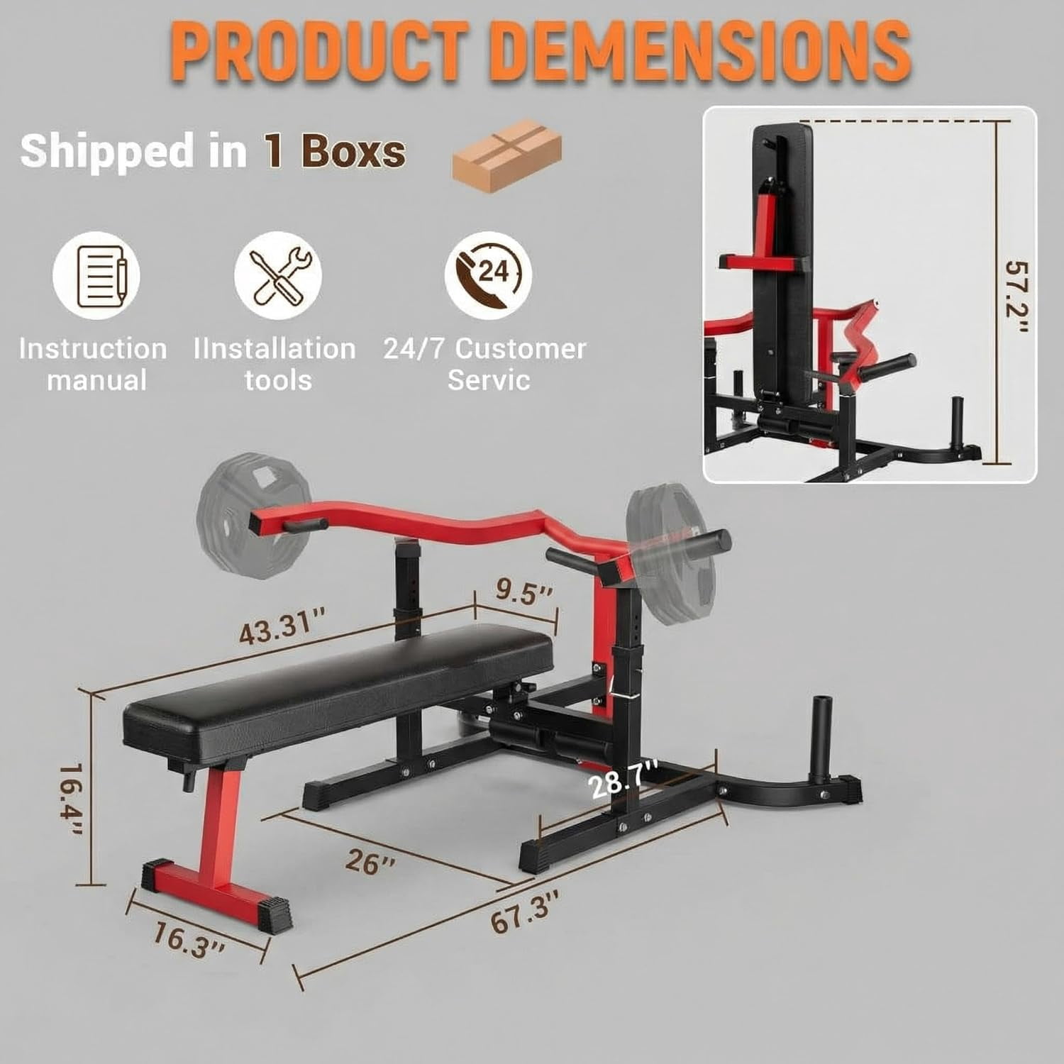 Chest Press Machine, 1050LBS Capacity Chest Fly Machine with Independent Converging Arms, Strength Training Adjustable Flat Incline Bench, AB Workout for Home Gym Equipment