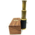 thumbnail image 2 of NauticalMart  6" Brass Handheld Mini Telescope W/Wooden Box Nautical Collectibles Telescope, 2 of 4