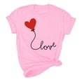 thumbnail image 5 of ICHUANYI Women's T-shirt Valentine's Day Print Shirts Short Sleeve Crew Neck Tops Cloth New Trending, 5 of 5