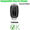thumbnail image 2 of Key Fob Cover Compatible with Hyundai Elantra Kona Azera Santa Fe Veloster Venue Palisade 5-Button Handmade Leather Key Protector Keychain Case Holder Protector,Black, 2 of 8
