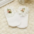 thumbnail image 4 of Esho 0-12M Infants Baby Girl Princess Lace Flower Socks Baby Shower Holiday Birthday Gifts, White, 4 of 6