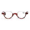 thumbnail image 3 of Red Floral Reversal Half Rimless Reading Glasses 1.5, Fashion Round Presbyopia Glasses for Men and Women, HD Half Moon Spring Hinge Readers +1.50, 3 of 6