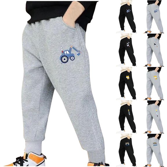 Asxite Toddler Casual Loose Sweatpants Winter Pants Astronaut Print Elastic Waist 3-12 Y