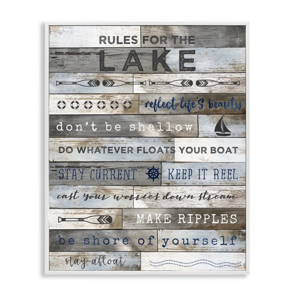Stupell Industries Farmhouse Advice From the Lake List White Framed Giclee Art, 24 x 30, by Natalie Carpentieri