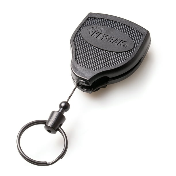 KEYBAK Super48 HD 8 Oz Lock Retractable Keychain with Belt Clip Black