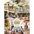 thumbnail image 5 of Yellow Black Geometric Table Cloth, Modern Simple Abstract Art Waterproof Tablecloth for Rectangle Tables, Reusable Washable Fabric Table Cover for Restaurant Kitchen Dining Tables 60"x84", 5 of 6