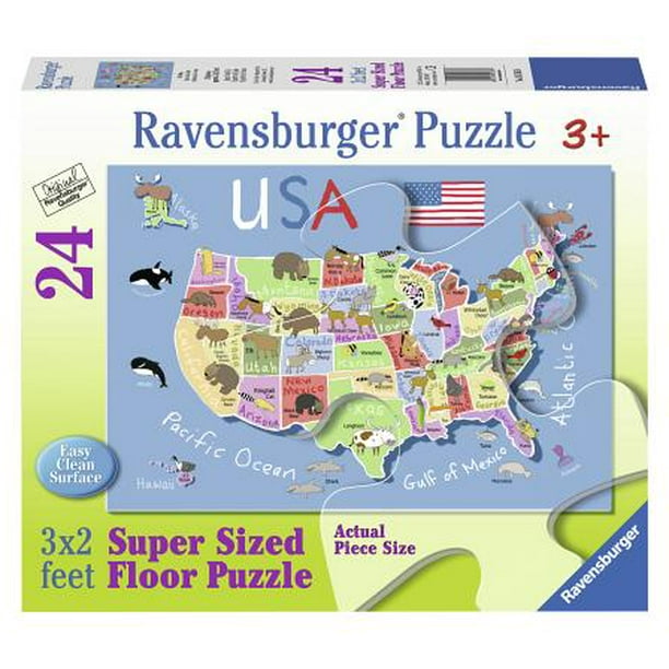 Ravensburger USA Map Floor Puzzle, 24 Pieces