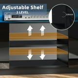 Hommpa TV Stand for TVs up to 65" with LED Lights & Power Outlets Modern Gaming Entertainment Center High Gloss Media Console TV Cabinet Black - Walmart.com