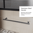 thumbnail image 2 of Frameless Shower Door 60.in W x 72.in H Pivot Shower Door, 1/4 inch Thick Clear Tempered Glass Swing Shower Door with Stainless Steel Handle, Black,Sliding Shower Door, 2 of 5