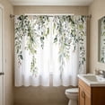thumbnail image 6 of huayou 2 Pack Printed Kitchen Tier Curtains, 27.56x59.06 Inch Watercolor Eucalyptus Leaf Floral Short Window Curtains, for Indoor Kitchen Farmhouse Home Window Decor, 6 of 7