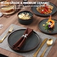 thumbnail image 2 of Vesteel Dinnerware Set for 4, 12-Piece Stoneware Ribbed Dishes with Reactive Glaze, Ceramic Plates and Bowls Set for Home Restaurant, Chip & Scratch Resistant - Blackish Green, 2 of 9