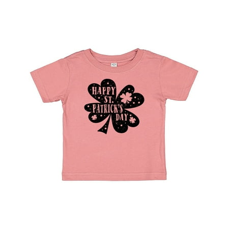 

Inktastic Happy St. Patrick s Day Shamrock Silhouette in Black Gift Baby Boy or Baby Girl T-Shirt