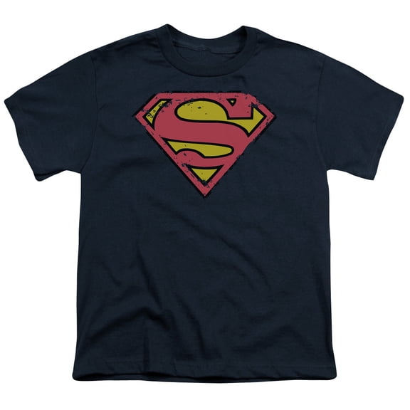 Superman - Distressed Shield - Youth Short Sleeve Shirt - Small