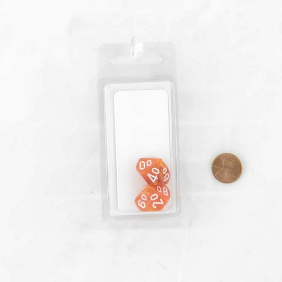 Solar Vortex Dice with White Numbers 10s D10 Aprox 16mm (5/8in) Pack of 2 Wondertrail