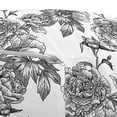 thumbnail image 3 of Floral Pouf Cover with Zipper, Plant Blossom Spring Season Birth of Nature Monochrome Sketch Vintage Design, Soft Decorative Fabric Unstuffed Case, 30" W X 17.3" L, Black Grey White, by Ambesonne, 3 of 5