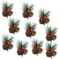 thumbnail image 3 of Artificial Christmas Pine Cone Simulation Berry Pendant PVC Mini 10pcs DIY Florist Decoration Wedding Decor Snowy Picks, 3 of 6