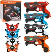 VATOS Infrared Laser Tag Set for Kids Adults with Vests 4 Pack,Laser Tag Game 4 Players Indoor Outdoor Aged 6-12+ Years Boys Girls Gifts