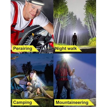 2-Pack KEPEAK USB Rechargeable LED Headlamp – 350 Lumens, IPX5 Waterproof, 1200mAh – For Camping, Running, Fishing