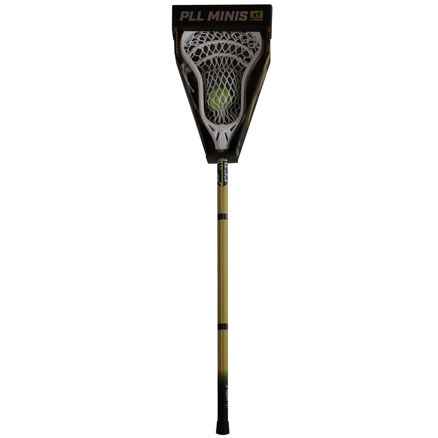 Wolf Athletics Single PLL Mini Stick – Gold, Official 32" Mini Lacrosse Stick with Foam Ball, Ideal for Training & Recreation