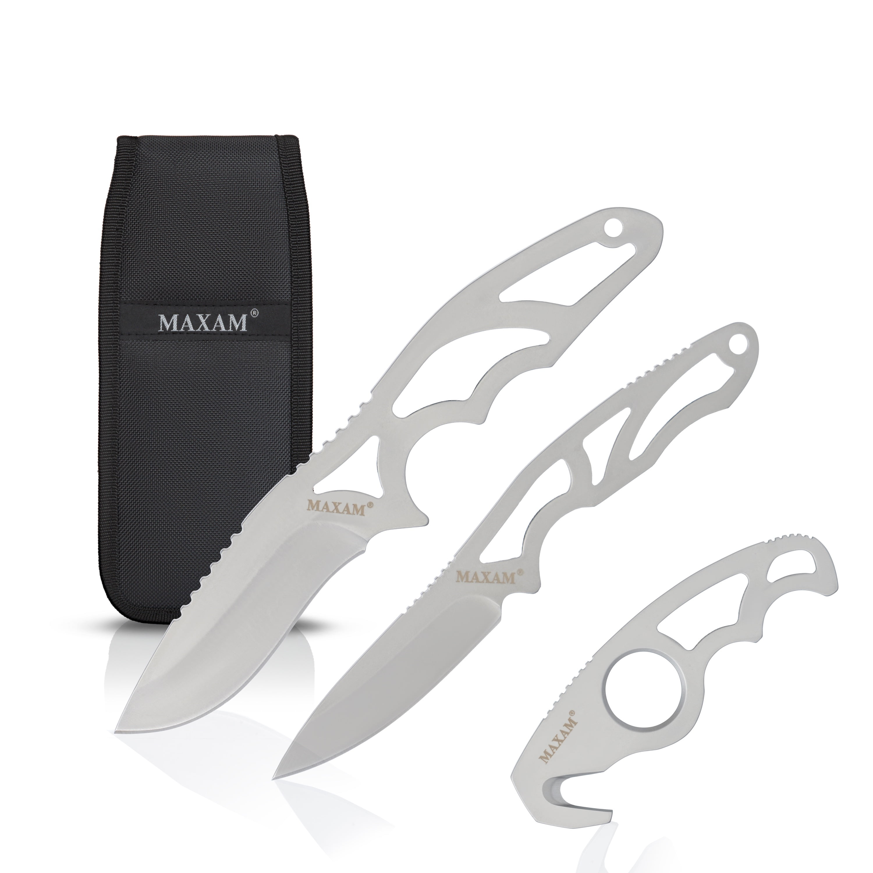 Maxam 3Piece Field Dressing Kit 8" Skinning Knife, 6 3/4" Caping