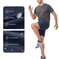 thumbnail image 5 of Puztloy Men Shorts Drawstring Elastic Waist Lightweight Athletic Workout Gym Running Shorts Casual Summer with Zipper Pocket Blue, 5 of 7