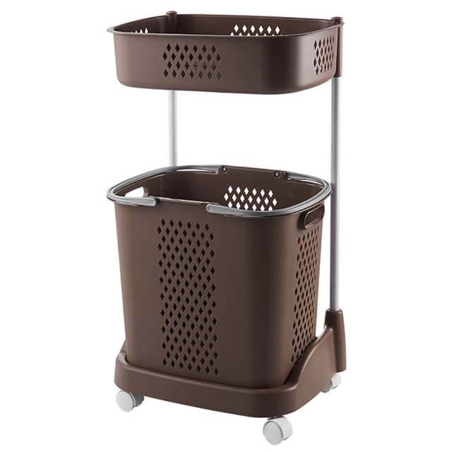 Laundry Basket Multilayer Removable Bathroom Trolley Storage Basket with Wheels